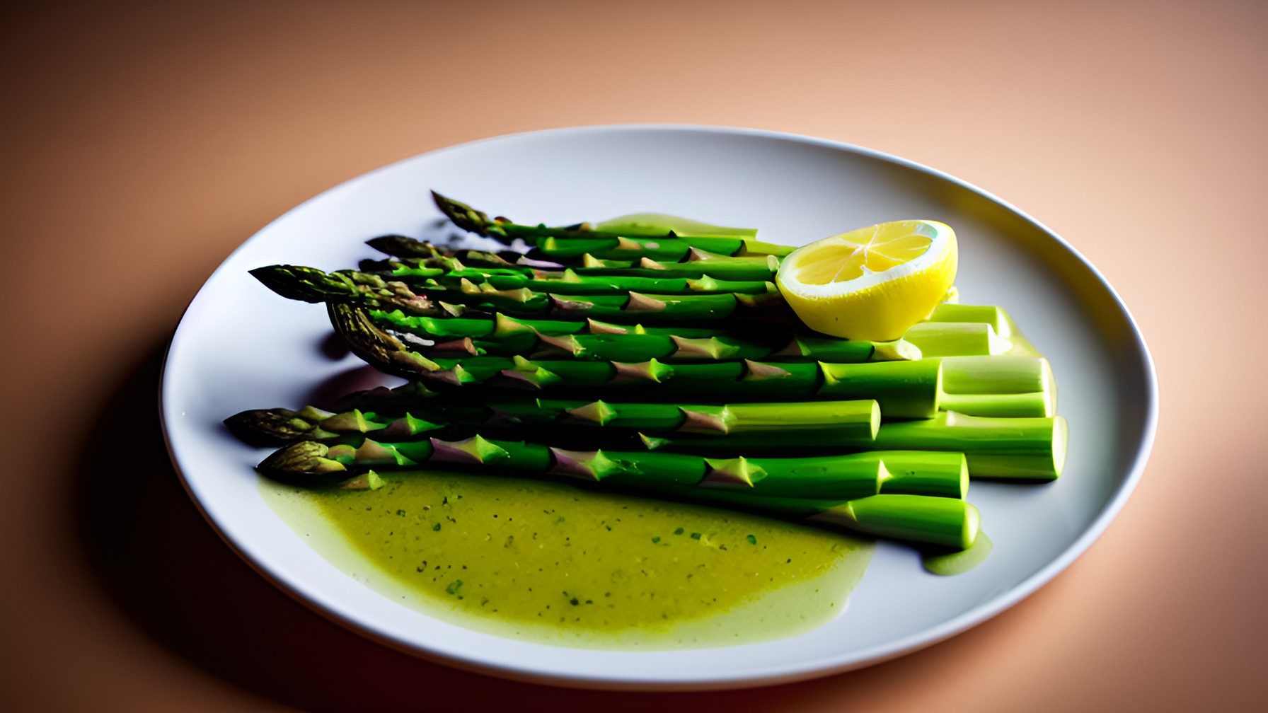 asparagus with lemon and mint sauce