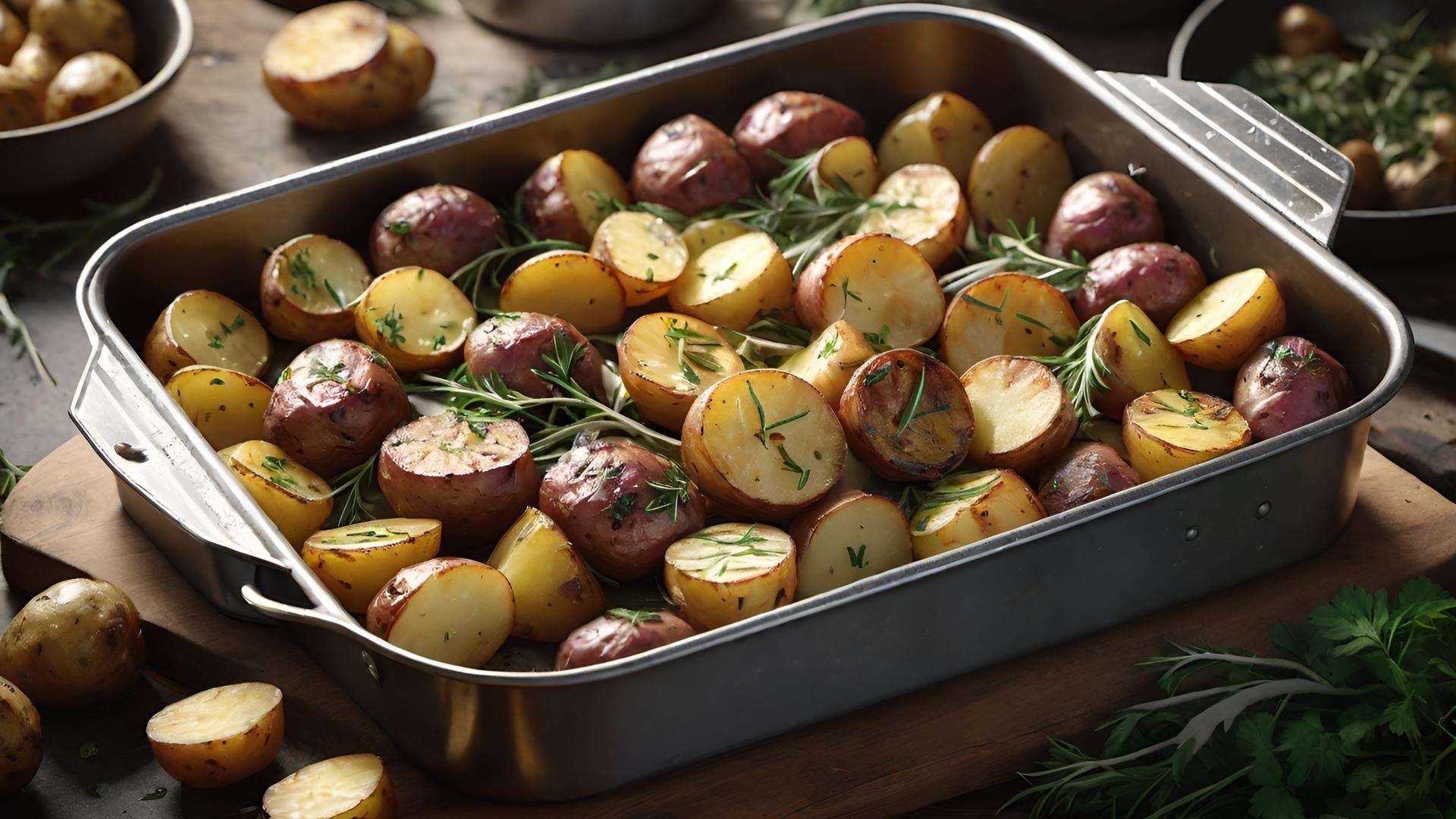 Herby roast potatoes