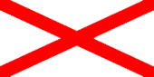 Saint Patrick's Cross. The modern Union Flag is a combination of this flag and the Union Flag of 1606.